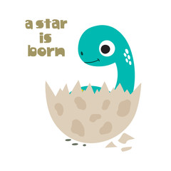 A star is born. Cute dinosaur