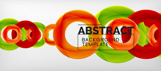 Flying circles geometric abstract background