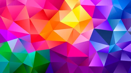 Foto op Plexiglas Color Blend Rainbow Trendy Low Poly BG Design © WhataWin