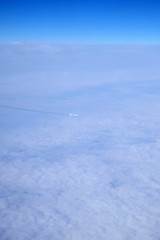 The aircraft in the sky