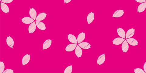 Cherry Blossoms background.Seamless pattern. Vector. 桜のパターン