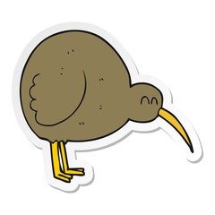 sticker of a cartoon kiwi bird