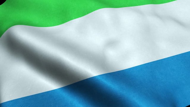 Sierra Leone Flag Seamless Looping Waving Animation