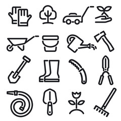 garden tools icons