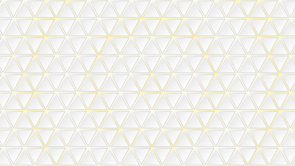 Abstract background of white triangle tiles with yellow gaps between them