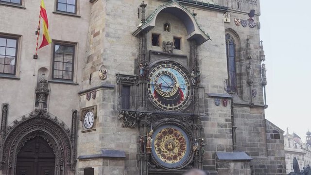 Prague, Czech Republic - February 10 2019: Old Town Square in the tourist season. Editorial video on travel in Prague.