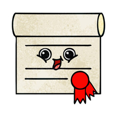 retro grunge texture cartoon certificate