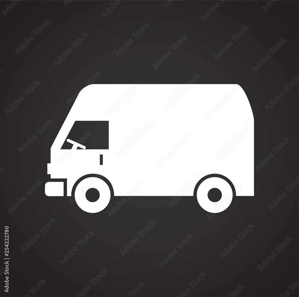 Poster truck icon on background for graphic and web design. simple vector sign. internet concept symbol for