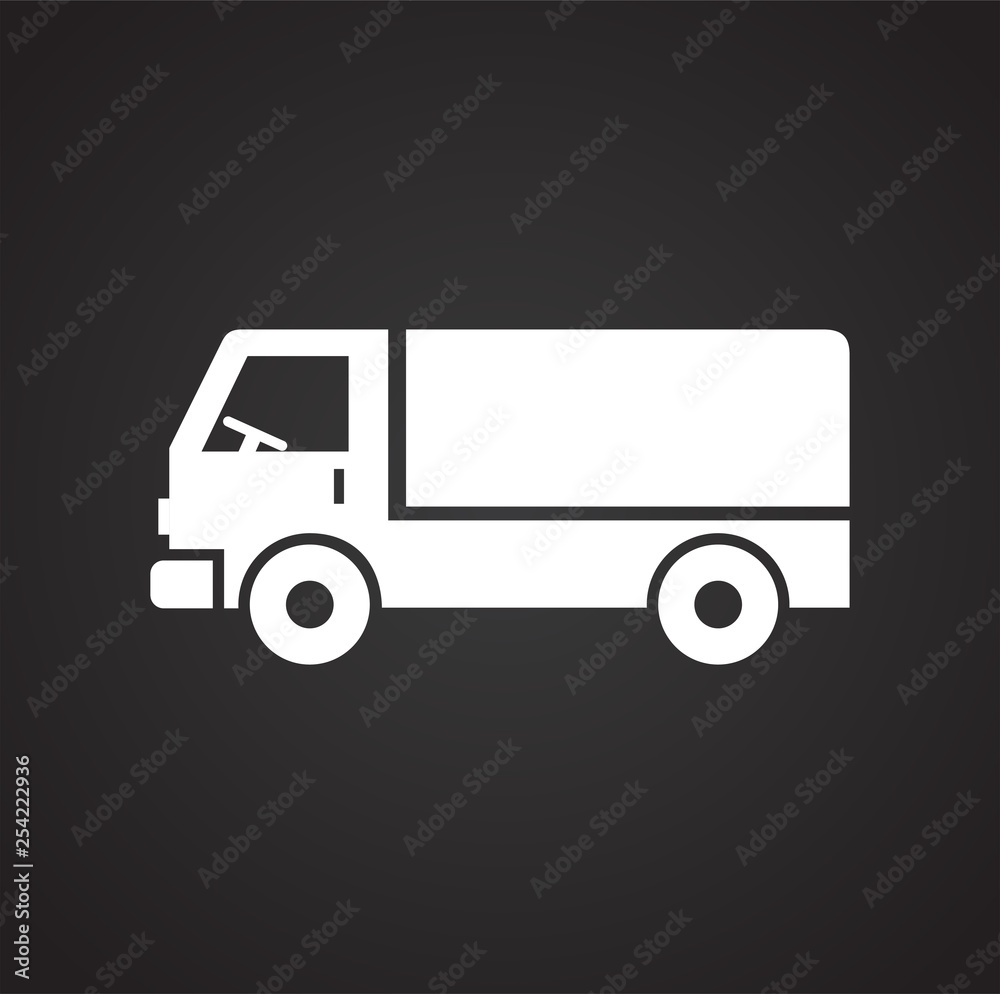 Poster truck icon on background for graphic and web design. simple vector sign. internet concept symbol for