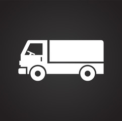 Truck icon on background for graphic and web design. Simple vector sign. Internet concept symbol for website button or mobile app.