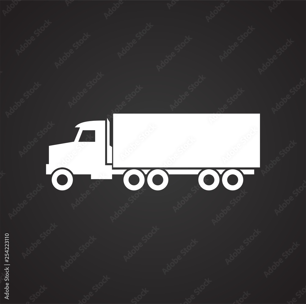 Poster truck icon on background for graphic and web design. simple vector sign. internet concept symbol for