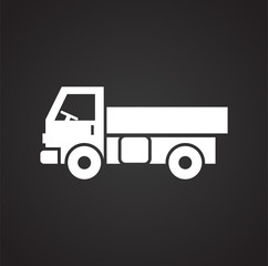 Truck icon on background for graphic and web design. Simple vector sign. Internet concept symbol for website button or mobile app.