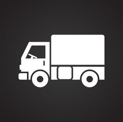 Truck icon on background for graphic and web design. Simple vector sign. Internet concept symbol for website button or mobile app.