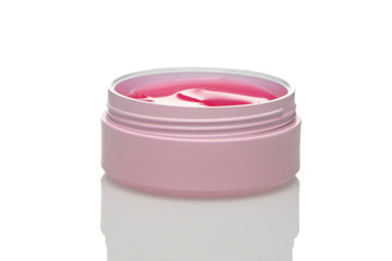 Cosmetic gel in container isolated on white background