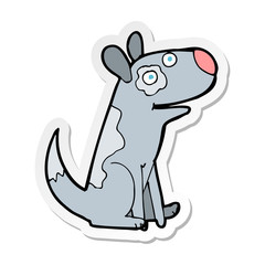 sticker of a cartoon happy dog