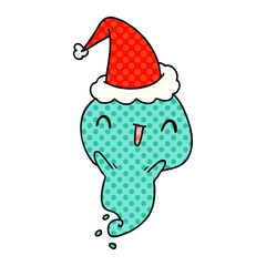 christmas cartoon of kawaii ghost