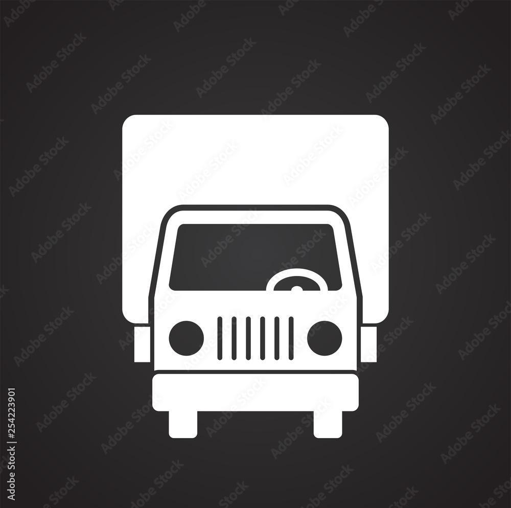 Poster truck icon on background for graphic and web design. simple vector sign. internet concept symbol for
