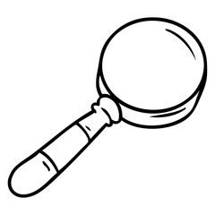 line drawing doodle of a magnifying glass