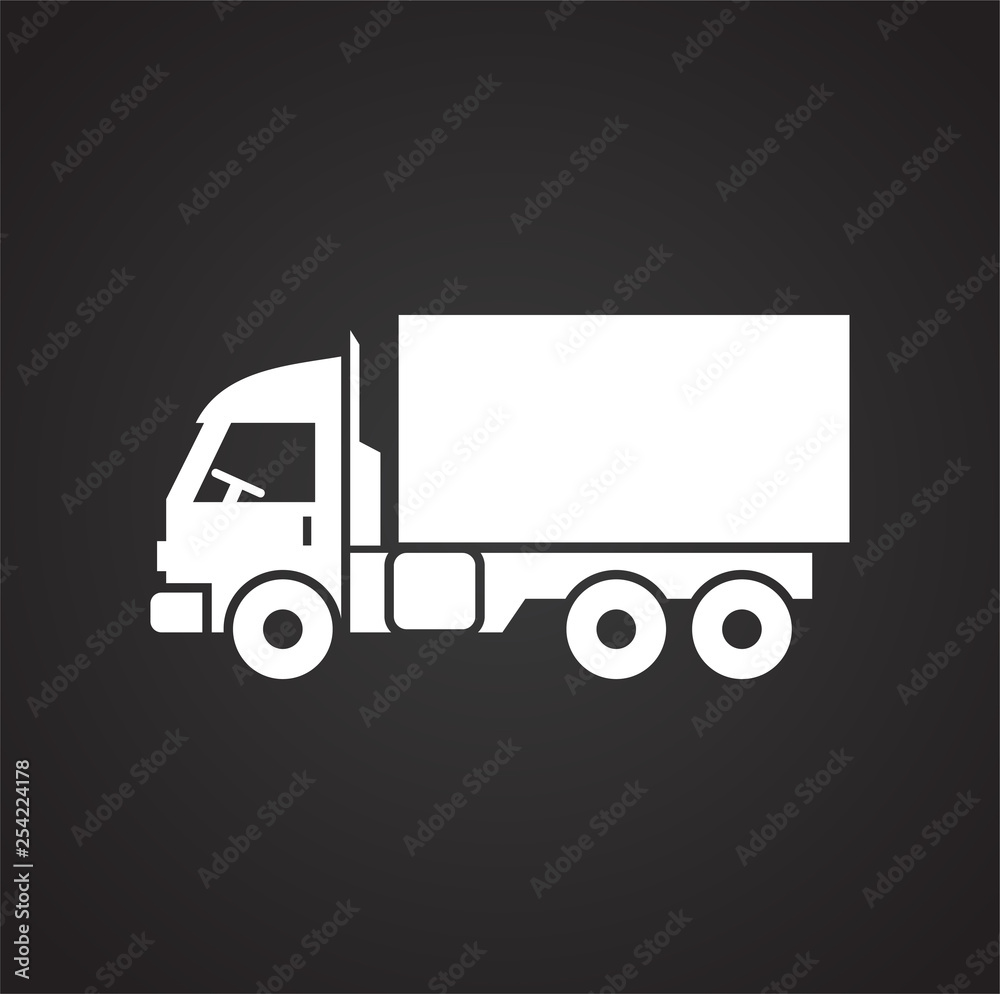 Poster truck icon on background for graphic and web design. simple vector sign. internet concept symbol for