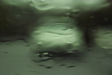 rainy day seen through a window of a car