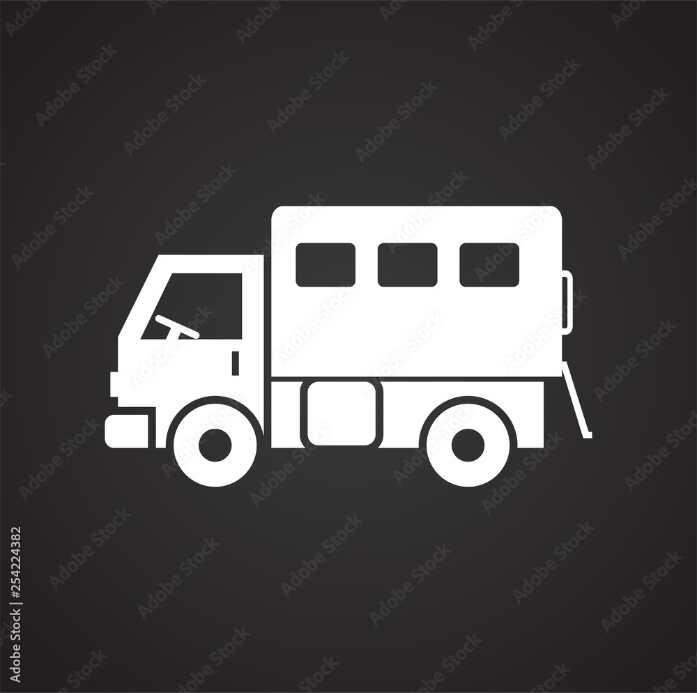 Poster truck icon on background for graphic and web design. simple vector sign. internet concept symbol for