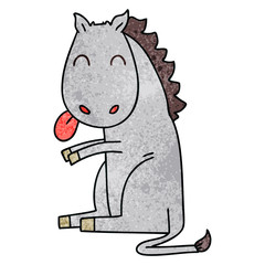 quirky hand drawn cartoon horse