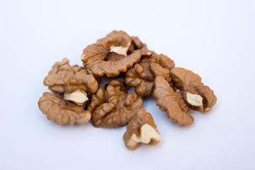 Healthy food and snack. Walnuts kernels.