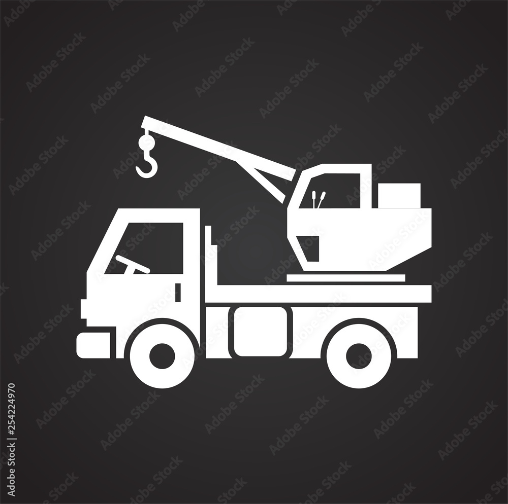 Poster truck icon on background for graphic and web design. simple vector sign. internet concept symbol for