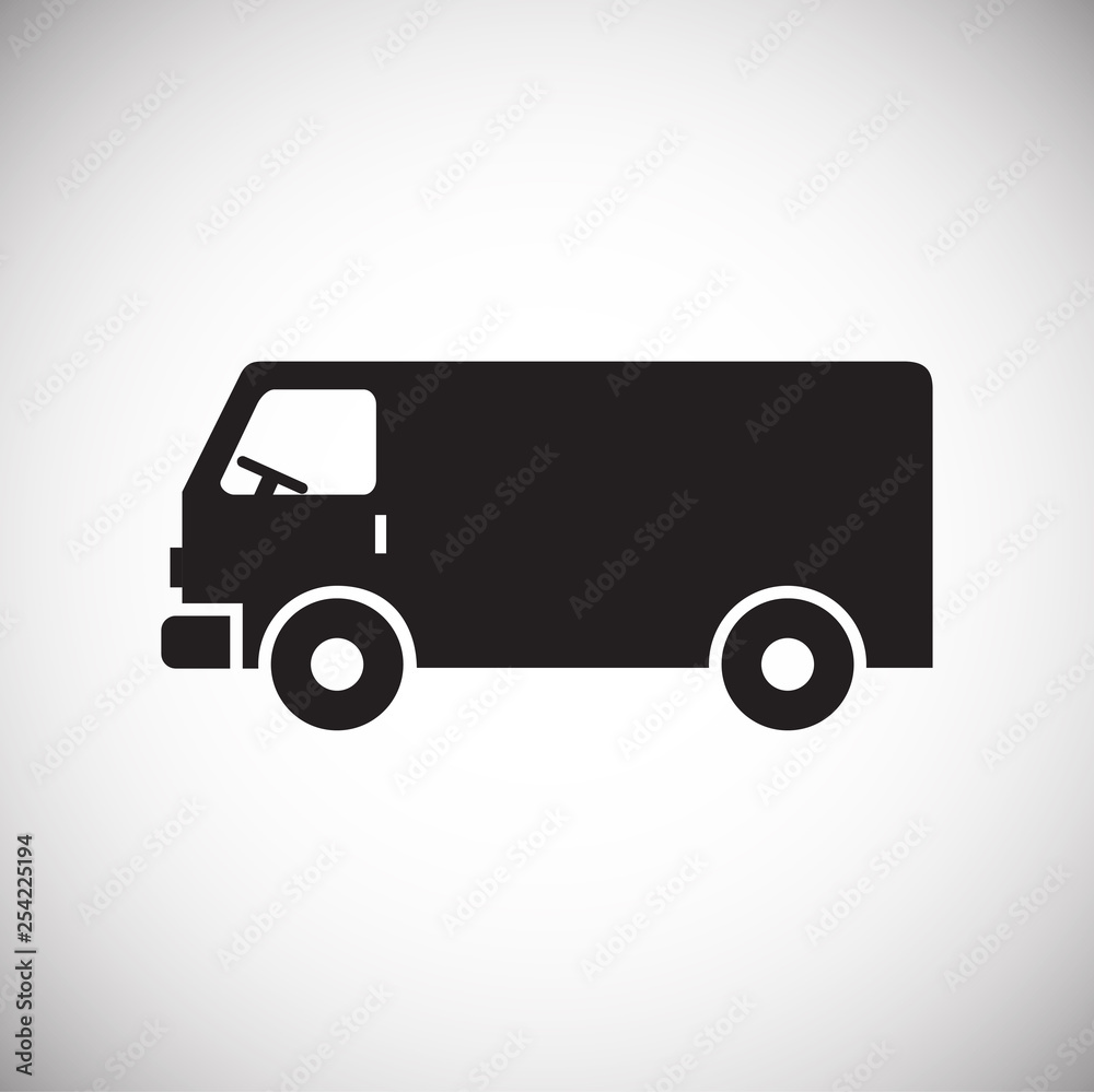 Poster truck icon on background for graphic and web design. simple vector sign. internet concept symbol for