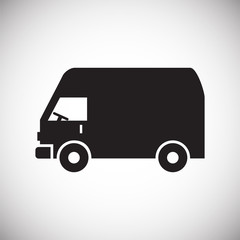 Truck icon on background for graphic and web design. Simple vector sign. Internet concept symbol for website button or mobile app.