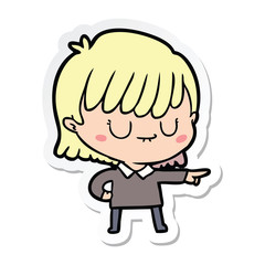 sticker of a cartoon woman