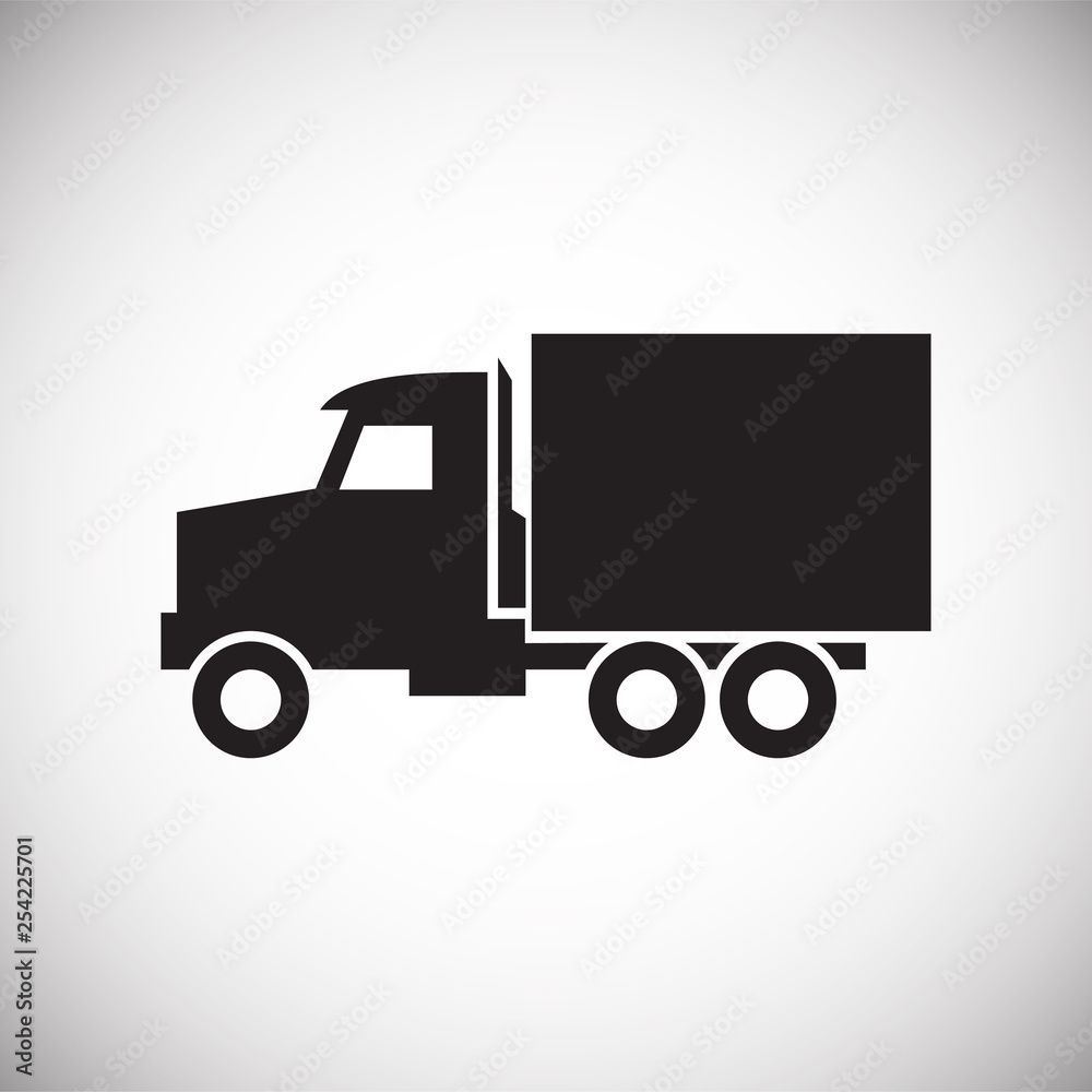 Poster truck icon on background for graphic and web design. simple vector sign. internet concept symbol for