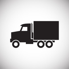 Truck icon on background for graphic and web design. Simple vector sign. Internet concept symbol for website button or mobile app.