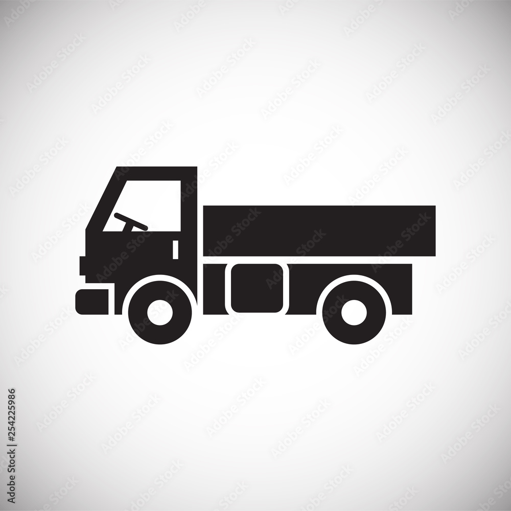Poster truck icon on background for graphic and web design. simple vector sign. internet concept symbol for