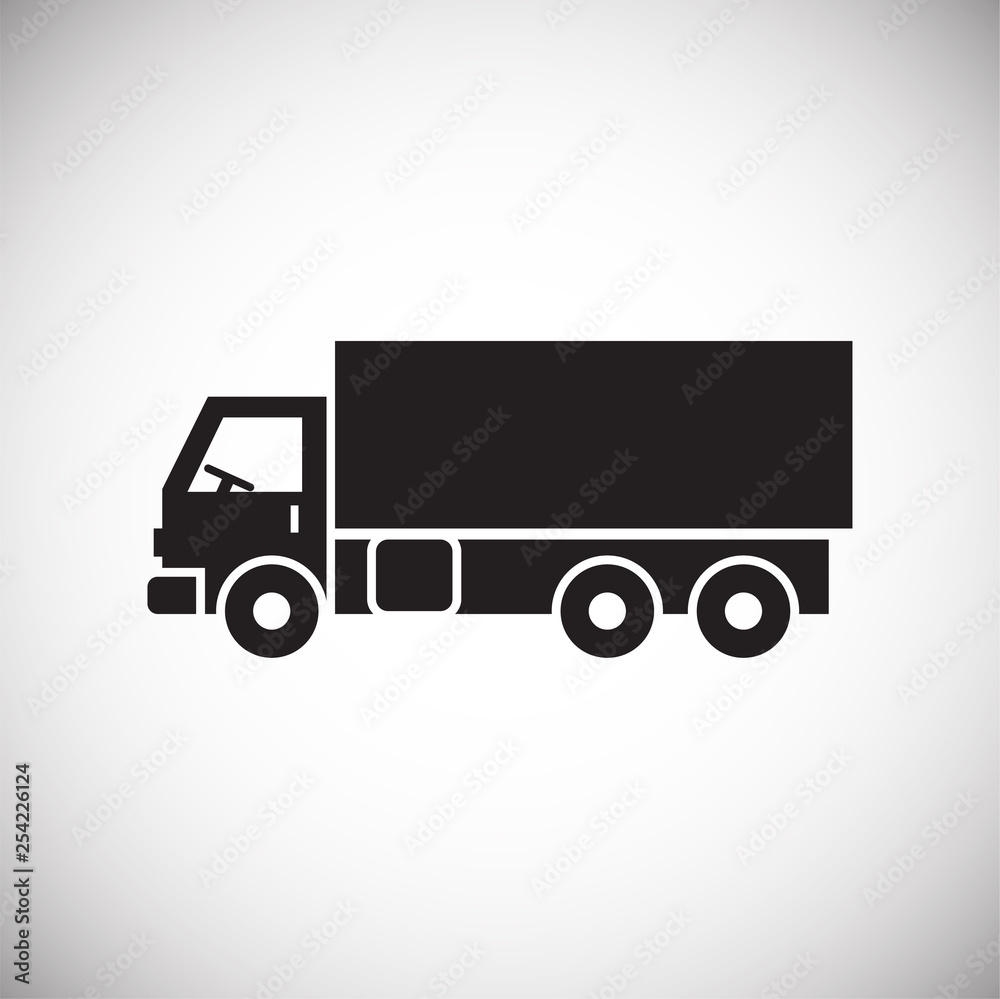 Poster truck icon on background for graphic and web design. simple vector sign. internet concept symbol for