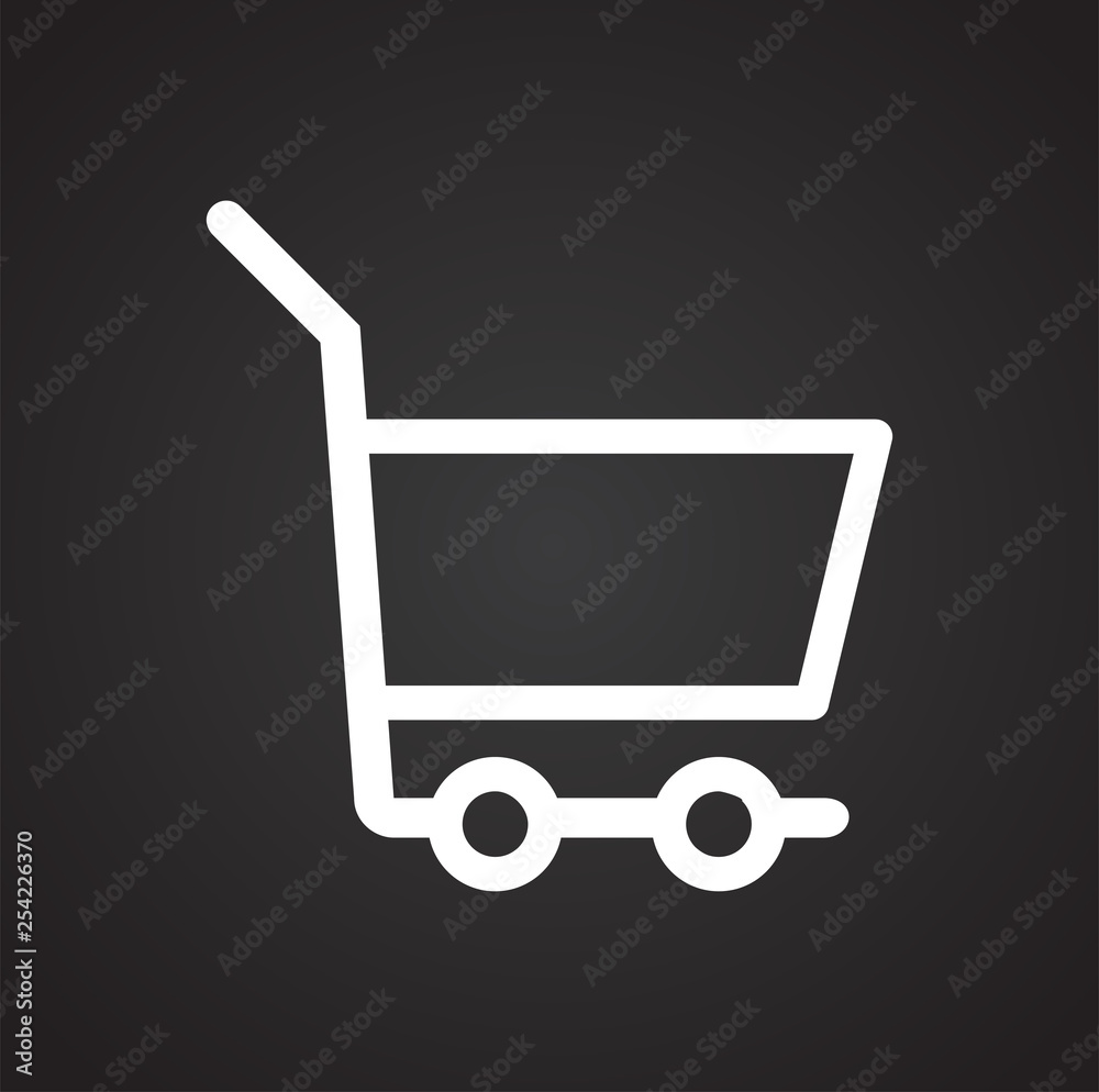 Poster shop cart icon on background for graphic and web design. simple vector sign. internet concept symbol
