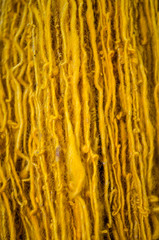 multicolored woolen threads photographed by close-up.
