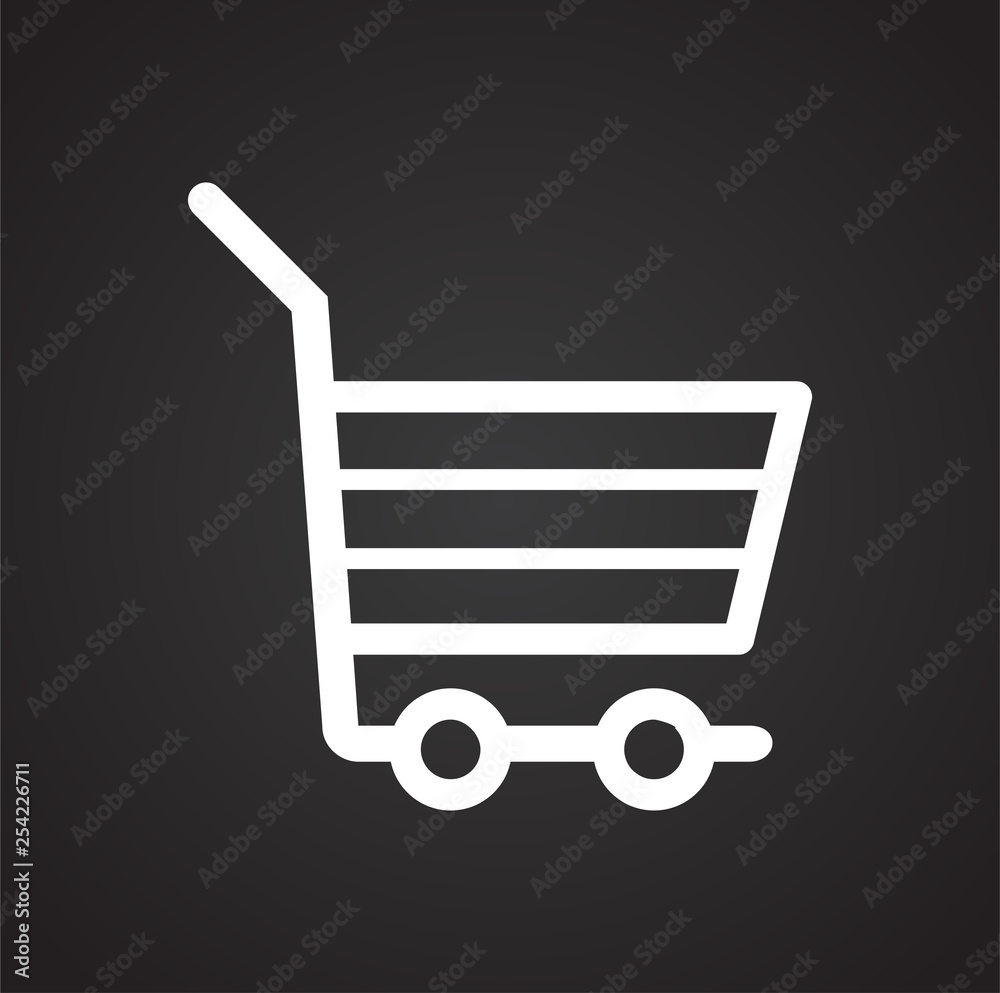 Poster shop cart icon on background for graphic and web design. simple vector sign. internet concept symbol