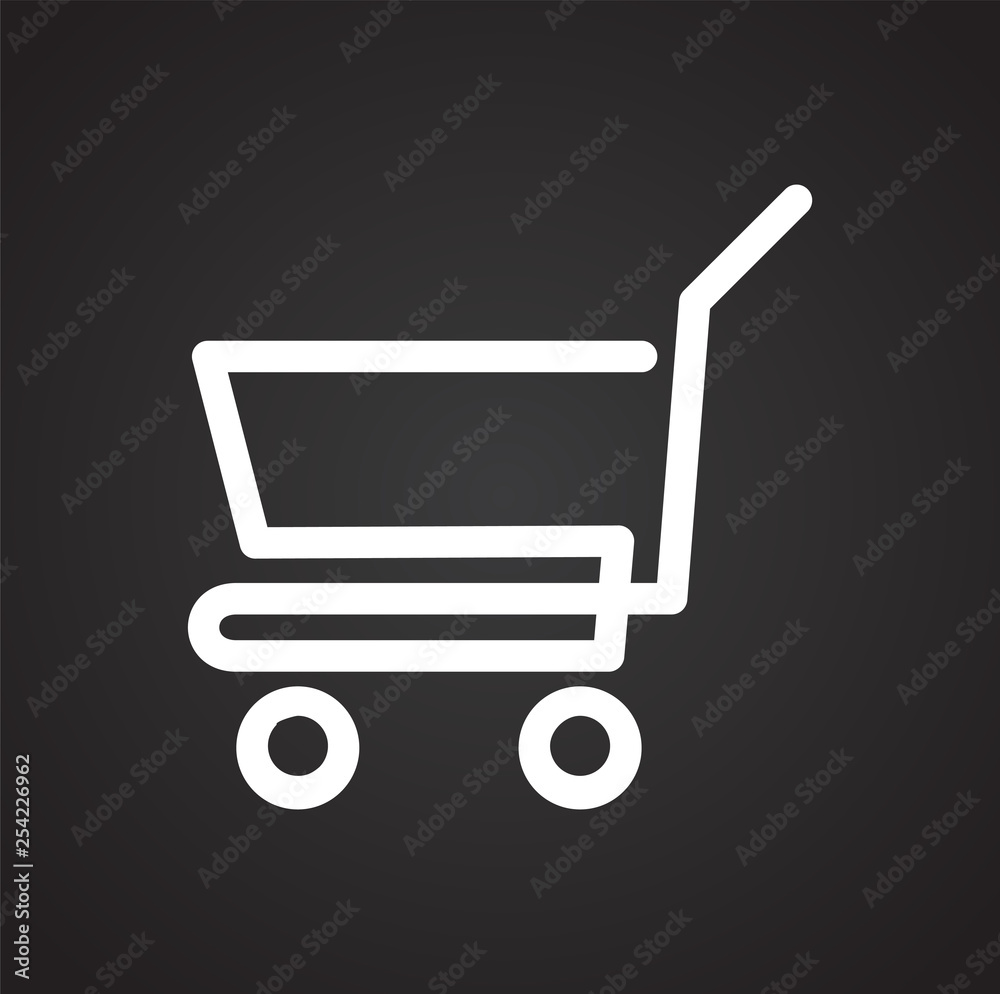 Poster shop cart icon on background for graphic and web design. simple vector sign. internet concept symbol