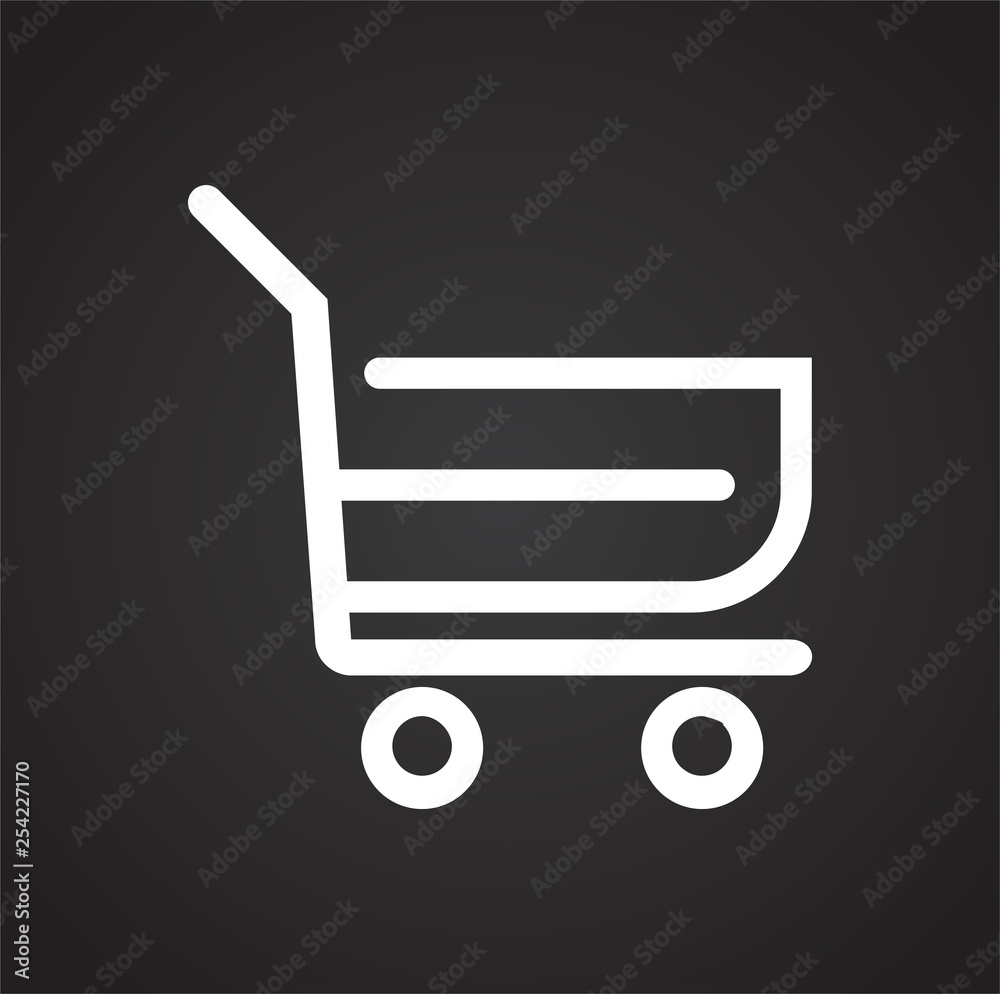 Poster shop cart icon on background for graphic and web design. simple vector sign. internet concept symbol
