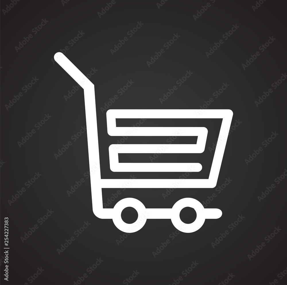 Poster shop cart icon on background for graphic and web design. simple vector sign. internet concept symbol