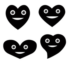 Big set of various heart templates. Different hearts collection.