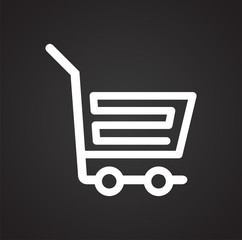 Shop cart icon on background for graphic and web design. Simple vector sign. Internet concept symbol for website button or mobile app.