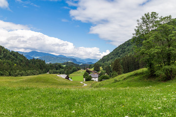 Fototapeta na wymiar Mountainous landscape in the Allgau. Bavaria, Germany.