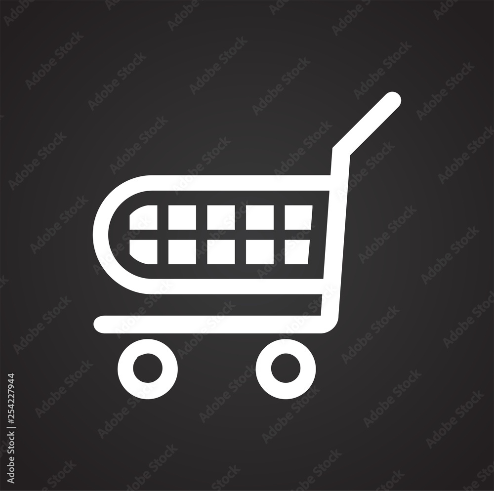 Poster shop cart icon on background for graphic and web design. simple vector sign. internet concept symbol
