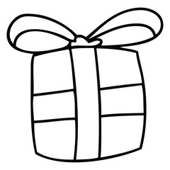 quirky line drawing cartoon present