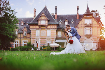  Happy just married young couple