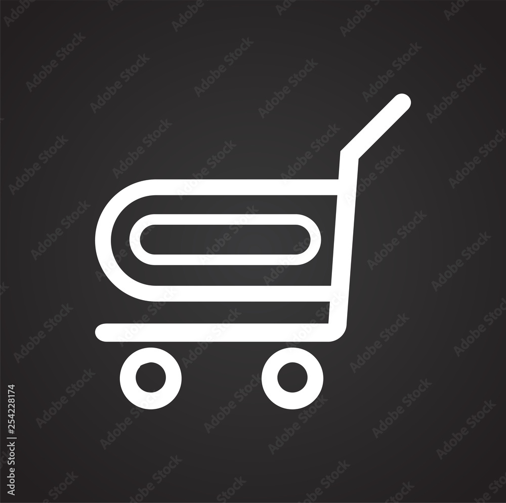 Poster shop cart icon on background for graphic and web design. simple vector sign. internet concept symbol