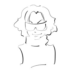 Black and white fashion sketch