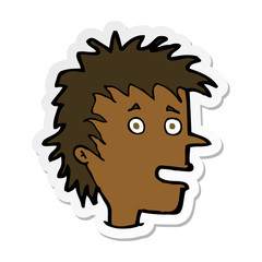 sticker of a cartoon excited boy